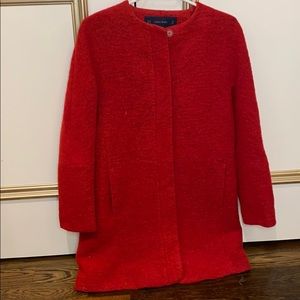 Red Zara Pea Coat